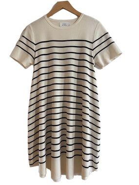 Things Between Cream & Black Striped Knit Dress